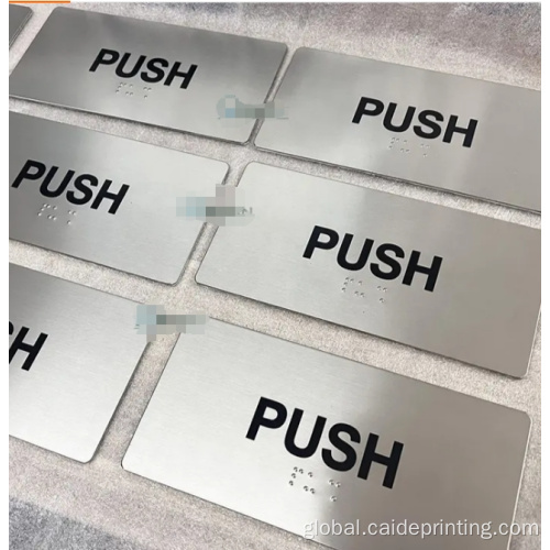 Braille Stainless Steel Push Door sign Plate